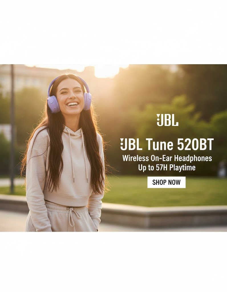 🎧 JBL Tune 520BT Wireless On-Ear Headphones Review – Powerful Sound & 57-Hour Battery Life